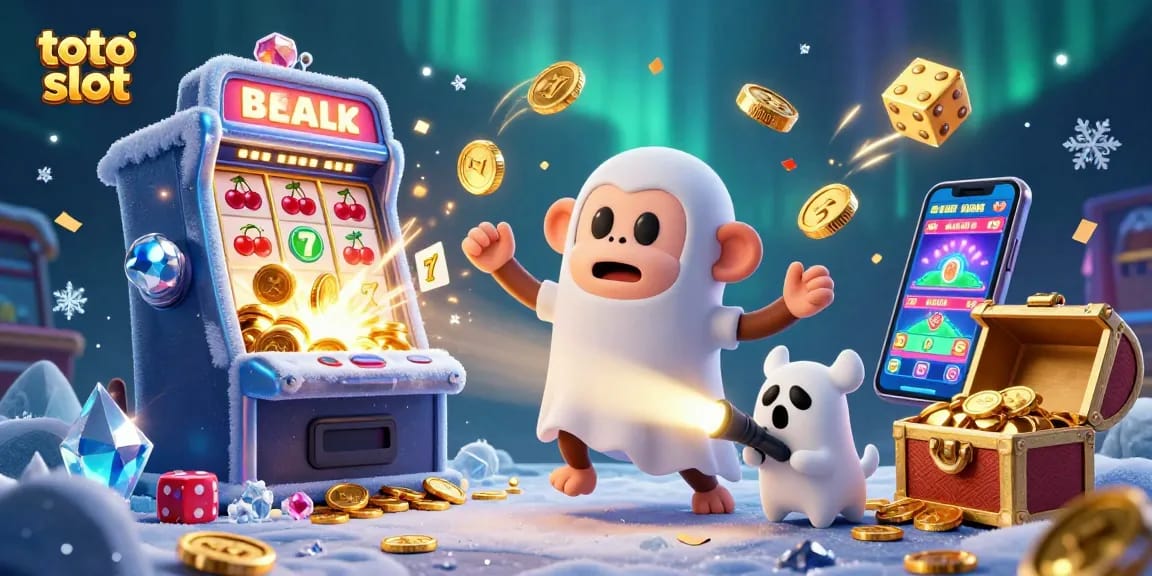 Toto slot scene with a ghost monkey and puppy, showcasing dynamic casino action and excitement.