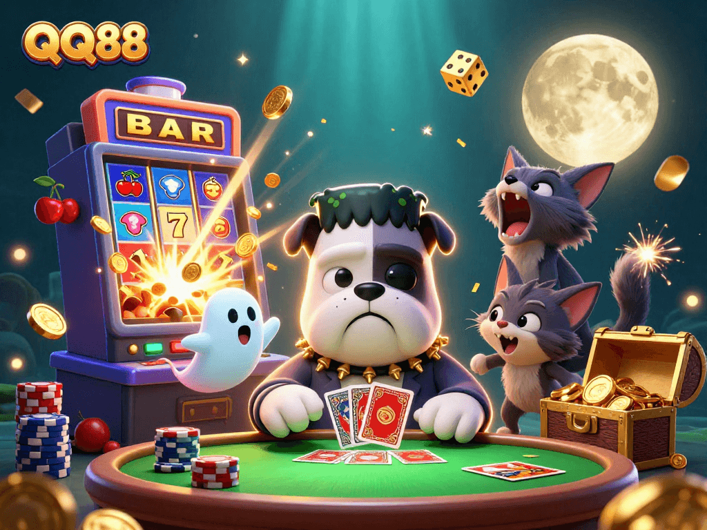 Join QQ88's thrilling card games with vibrant characters and exciting casino elements!