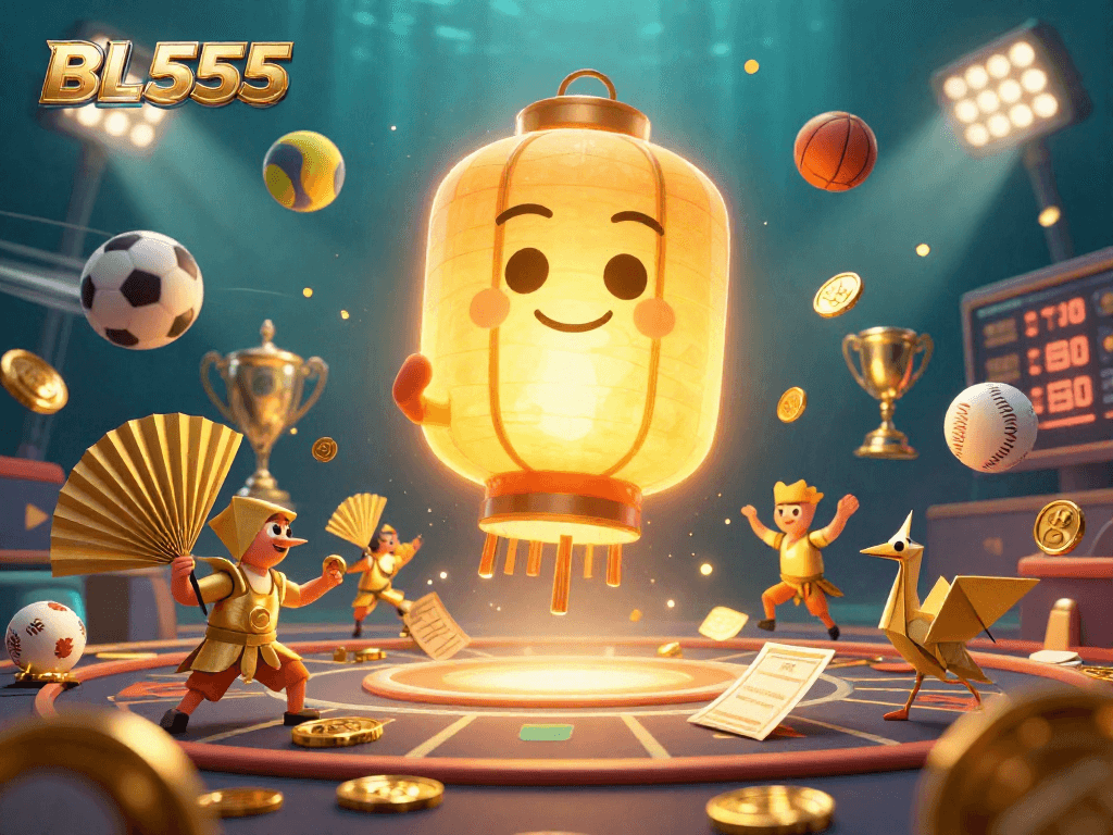 Experience the excitement of BL555 with animated sports balls and a radiant lantern spirit.