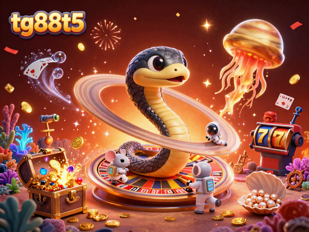 Place bets in an exciting tg88t5 casino scene with astronaut mice and cosmic dealer.
