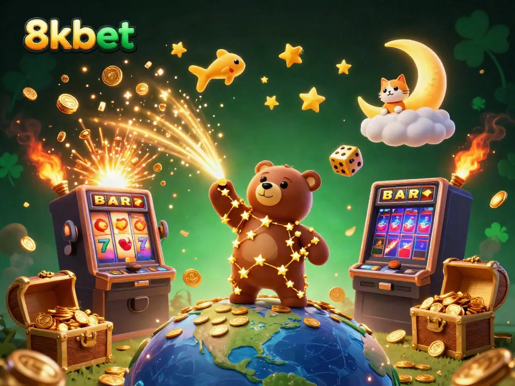 Experience thrilling gaming at 8xbet, featuring a dazzling jackpot scene with vibrant colors.