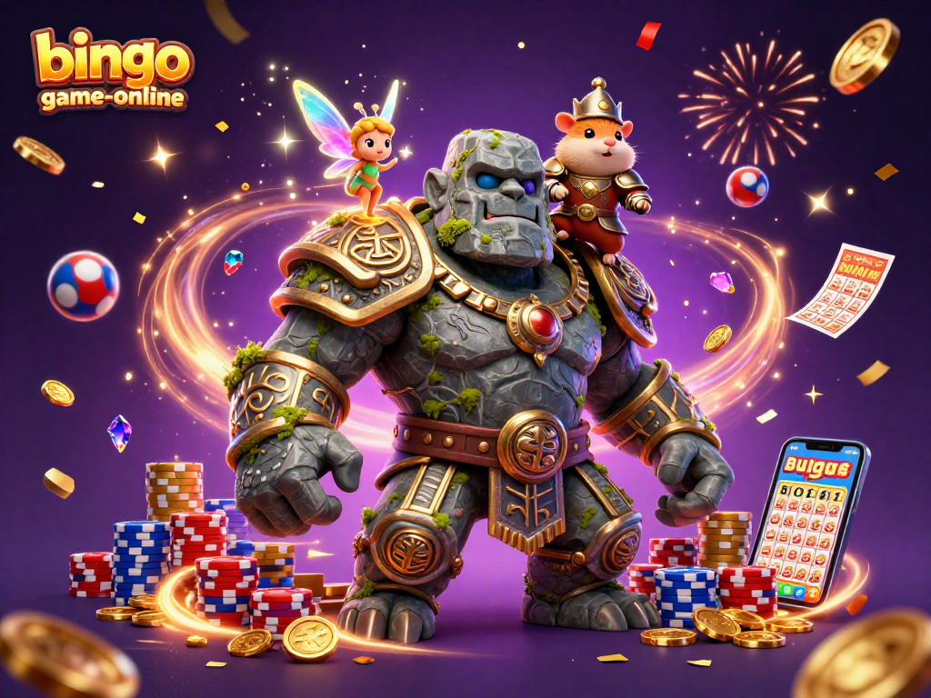Experience the thrill of bingo-game-online with this lively 3D illustration showcasing excitement and jackpot potential.