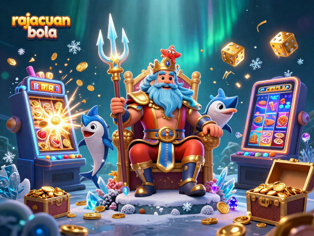 Experience excitement with rajacuan bola in a vibrant underwater casino scene featuring Neptune.