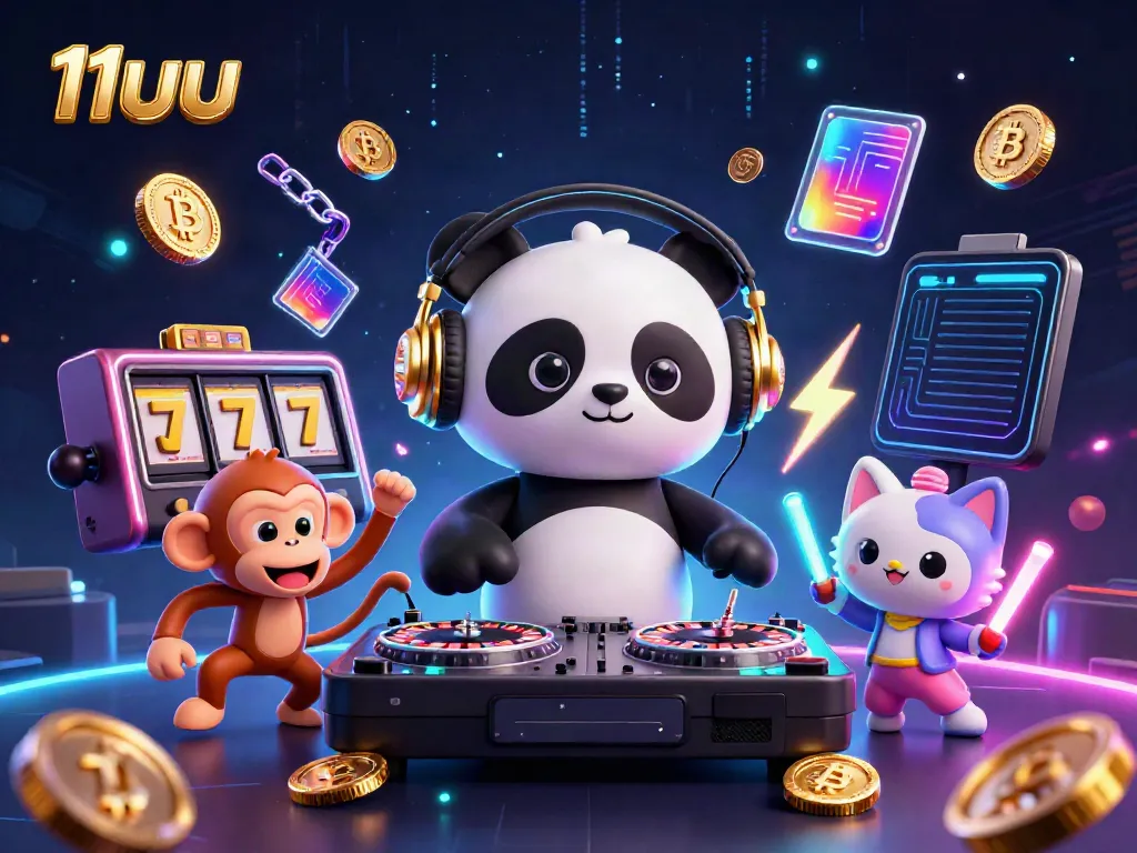 Experience exciting gameplay at 11uu with thrilling slot machines and dynamic characters in this vibrant digital illustration.