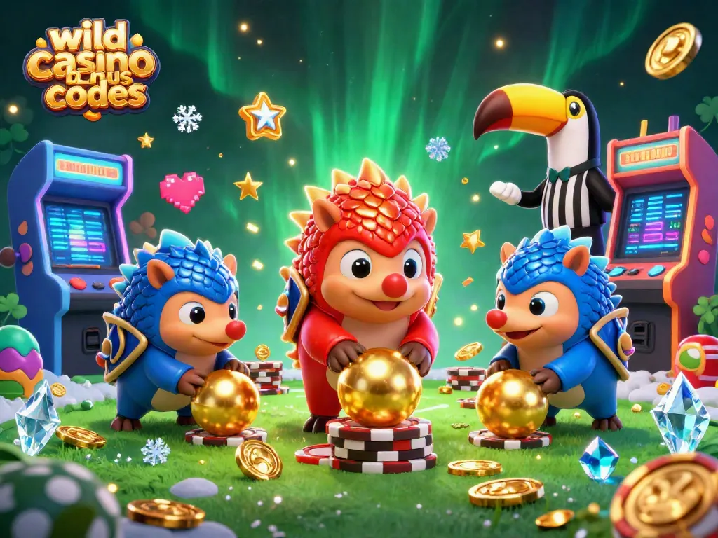 Rolling through stacks of poker chips, the pangolins showcase wild casino bonus codes in vibrant gameplay.