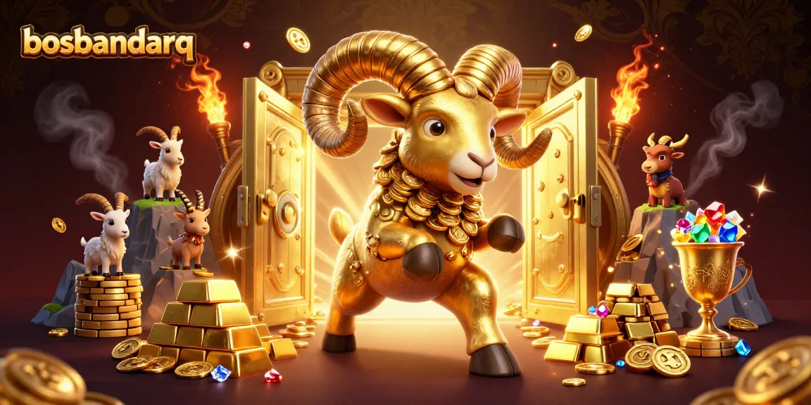 Experience the thrill of bosbandarq with a dynamic scene, showcasing golden treasures and vibrant casino elements.