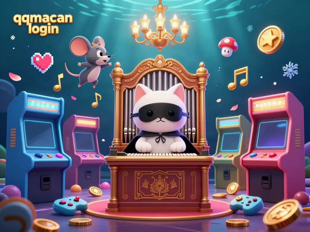 Engage with the thrilling world of qqmacan login featuring a phantom cat at a casino organ.