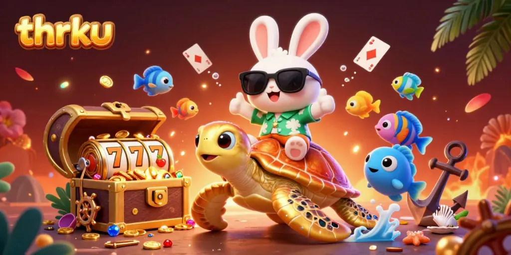 Spin with thrill at thrku's exciting slots featuring a lucky rabbit and golden turtle adventure!