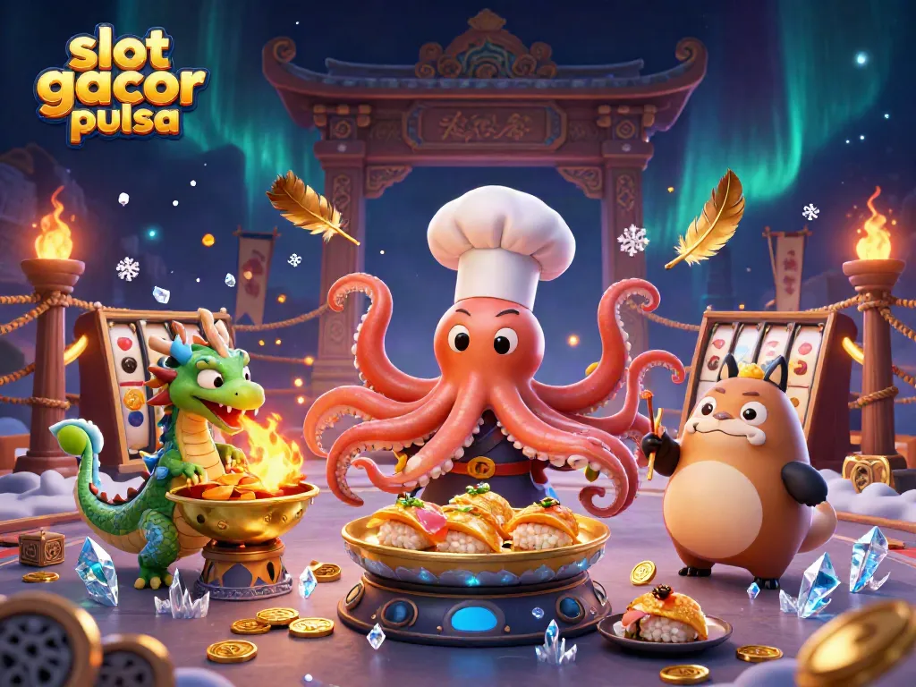 Experience the thrill of slot gacor pulsa with vibrant characters and dynamic elements in this engaging digital artwork.