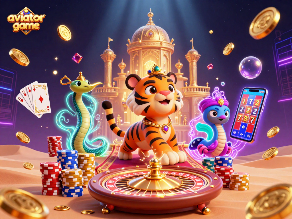 Experience the thrill of the aviator game amidst dazzling casino elements and characters.