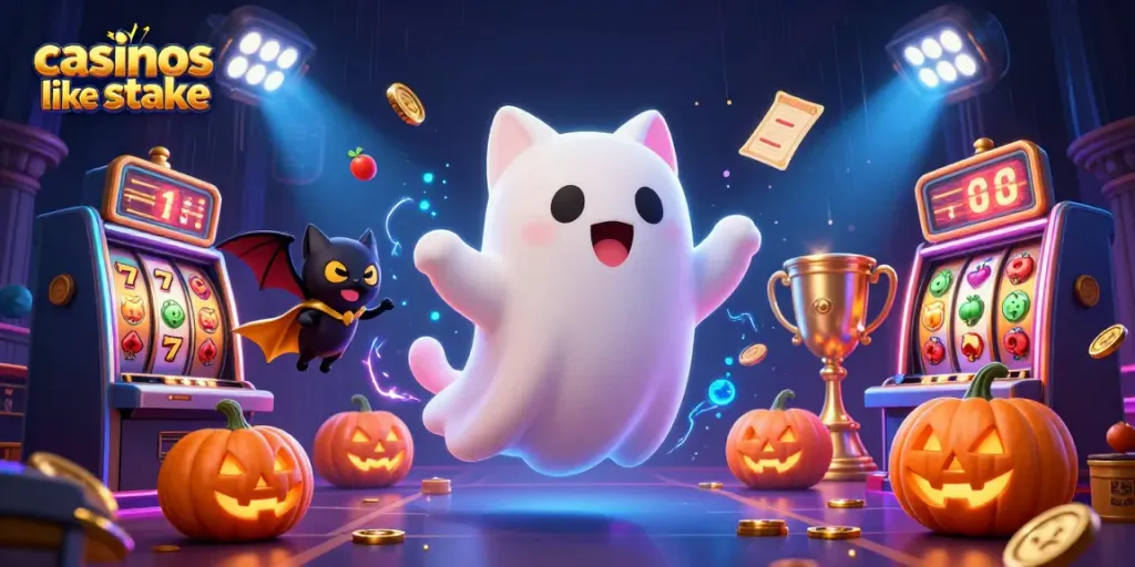 Experience thrilling gameplay at casinos like stake with exciting ghostly characters and vibrant slot elements.