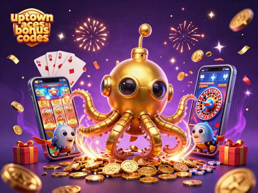 Engage with uptown aces bonus codes while exploring vibrant slot games, gold coins erupt, and dynamic gaming elements.