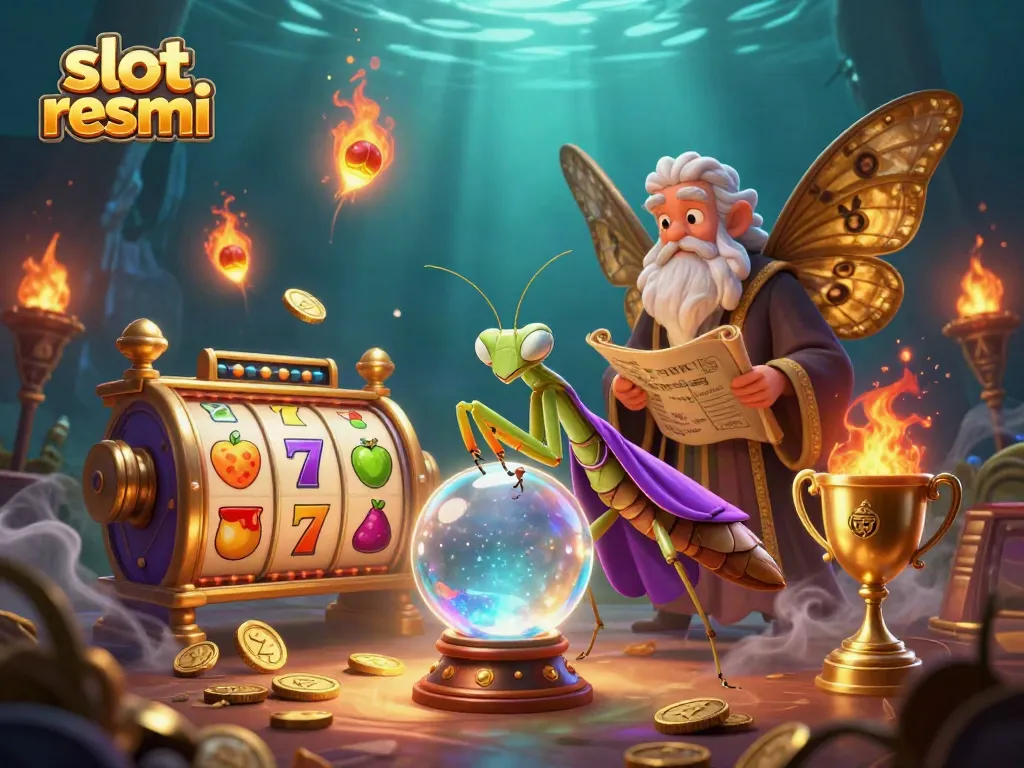 Experience the vibrant world of slot resmi with unique characters and elements in this captivating illustration.