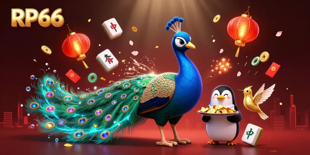 Spin to win with RP66, featuring luxurious casino characters and vibrant gaming elements.