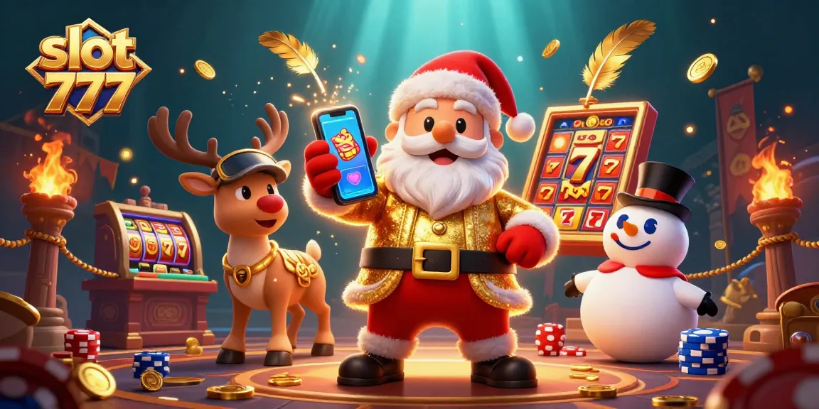 Spin the reels of slot 777 with Santa Claus in a vibrant casino adventure!