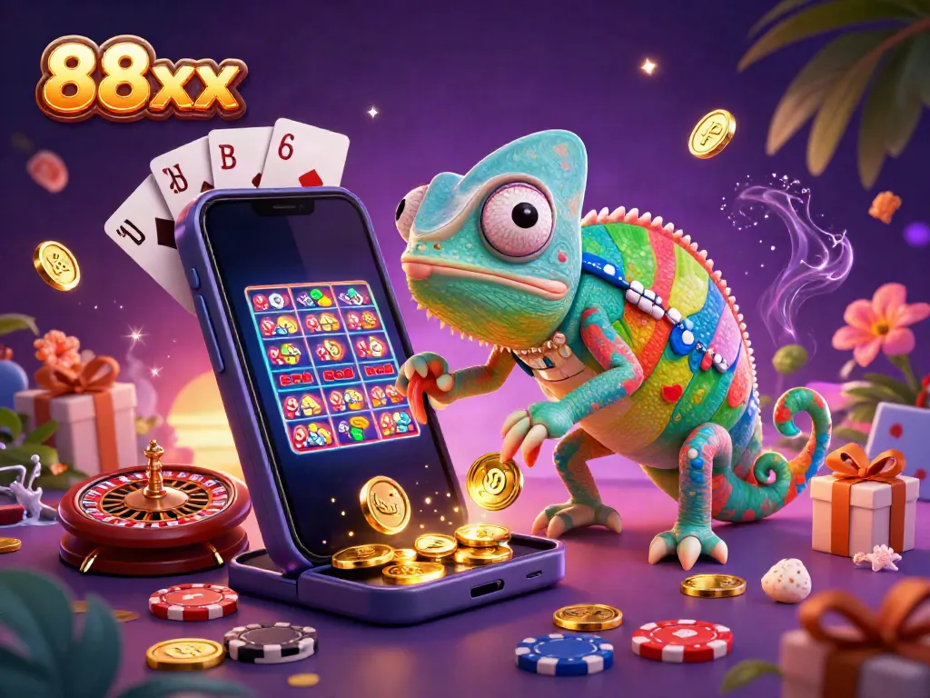 Catch exciting moments at 88xx with dynamic casino games and vibrant chameleon characters.