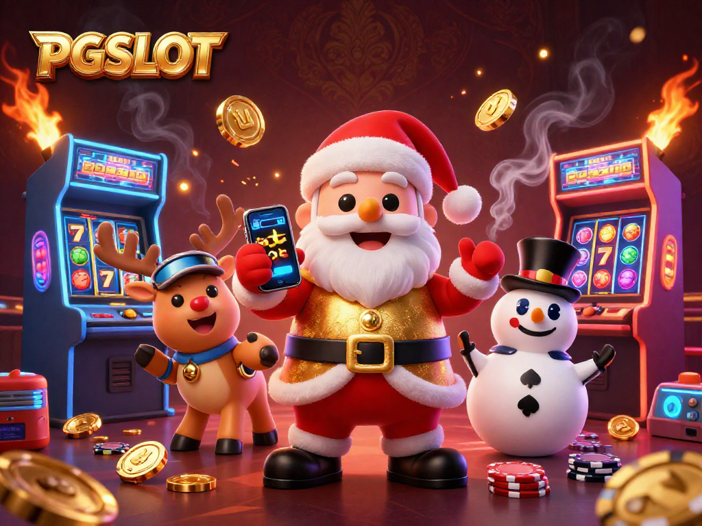 Play PGSLOT for exciting jackpot slots with colorful characters in a vibrant casino scene.